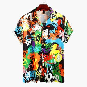 CHEMISE COLOREE GRAFFITI STYLE