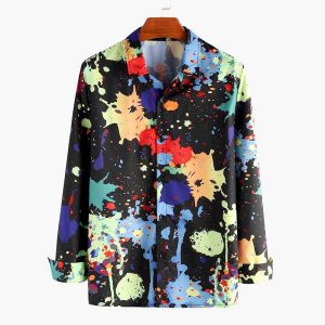CHEMISE COLOREE PAINTING MIX NOIRE