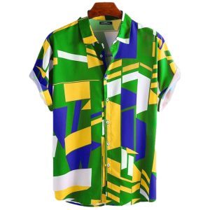 CHEMISE COLORÉE VERTE DESIGN