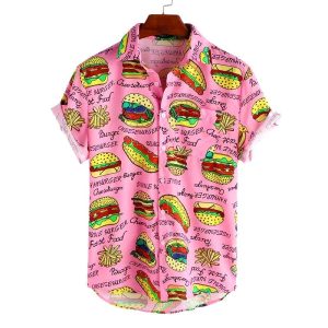CHEMISE DE PLAGE HAMBURGER ROSE
