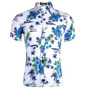 CHEMISE A FLEURS & PALMIERS