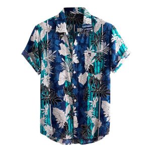 CHEMISE HAWAÏENNE OLD SCHOOL BLEU