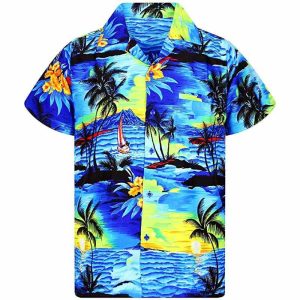 CHEMISE HAWAÏENNE DARK BLUE