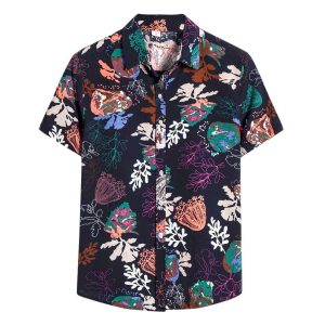 CHEMISE HAWAÏENNE DARK OCEAN
