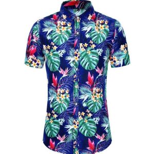 CHEMISE HAWAÏENNE FLEURS DES TROPIQUES