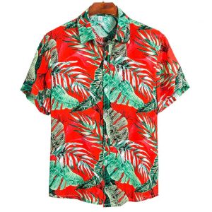 CHEMISE HAWAÏENNE RED MOOD