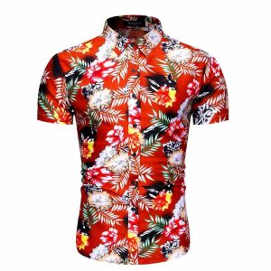 CHEMISE HAWAÏENNE ROUGE PASSION