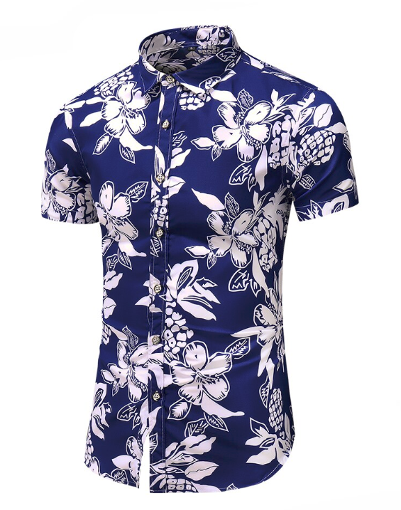 CHEMISE TAHITIENNE BLEUE